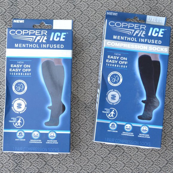 Copper Fit Underwear & Socks Set Of 2 Copper Fit Ice Menthol Infused Compression Socks Lxl